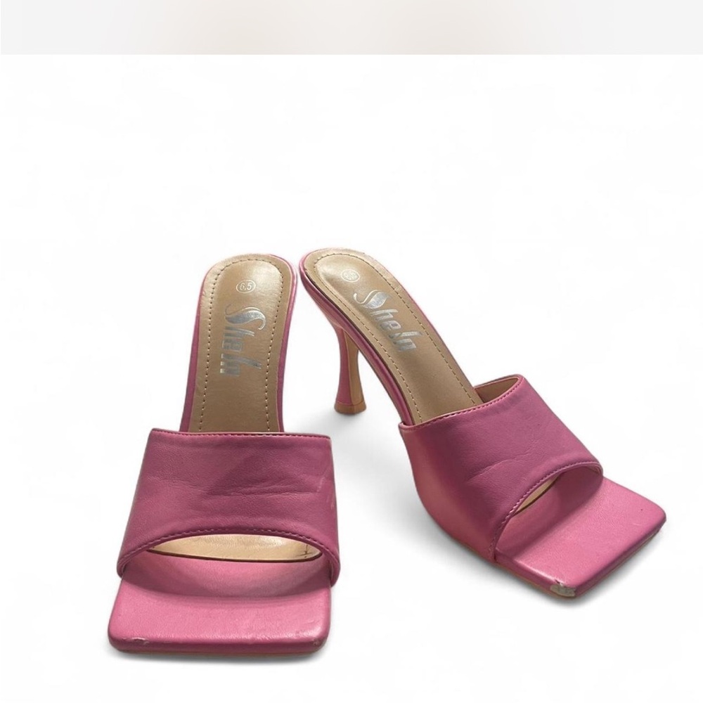 SHEIN Pink Open-Toe Heels